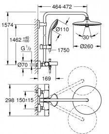 Душевая система Grohe Euphoria System 260 с термостатом хром 27475002
