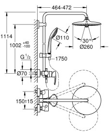 Душевая система Grohe Euphoria System 260 со смесителем хром 27473002