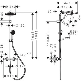 Душова система Hansgrohe Activera S 240 1jet EcoSmart Varia із змішувачем хром 28875000
