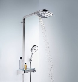 Душевая система Hansgrohe коллекция Raindance Select E Showerpipe 300 3jet с термостатом хром 27127000