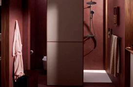 Душевая система Hansgrohe Raindance Alive S Puro Showerpipe 300 1jet EcoSmart+ с термостатом матовый черный хром 24594340