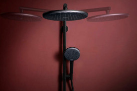 Душевая система Hansgrohe Raindance Alive S Puro Showerpipe 300 1jet EcoSmart+ с термостатом матовый черный 24594670