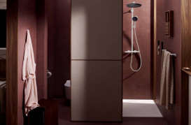 Душова система Hansgrohe Raindance Alive Puro Showerpipe 300 1jet EcoSmart+ з термостатом матовий білий 24594700