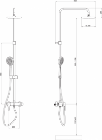Душевая система Jika Mio-N с верхним и ручным душем хром H3311V70045711