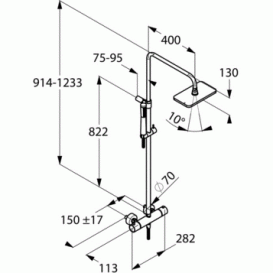 Душевая система KLUDI A-QA DUAL SHOWER SYSTEM с термостатом  латунь  хром 4909505-00