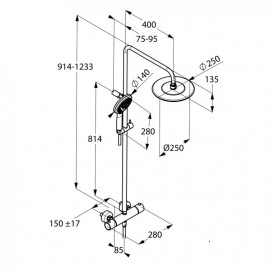 Душова система Kludi Freshline Dual Shower System з термостатом 6709205-00