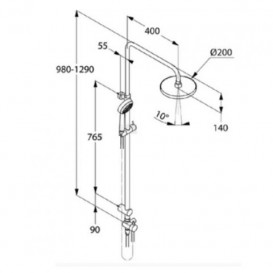 Душова система Kludi Logo Dual Shower System 1S з ручною лійкою 6809305-00