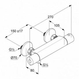 Душевая система Kludi LOGO SHOWER DUO с термостатом латунь/пластик хром 6857505-00