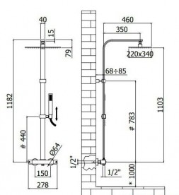 Душевая стойка Paffoni Elle с термостатом черный матовый ZCOL 664 NO