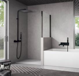 Душова стійка Paffoni Elle з термостатом чорний матовий ZCOL 664 NO