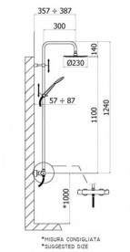 Душова система Paffoni хром ZCOL 685LIQ CR