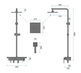 Душевая система Rea Bravo со смесителем матовое золото REA-P4121
