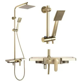 Душова система Rea Bravo із змішувачем матове золото REA-P4121