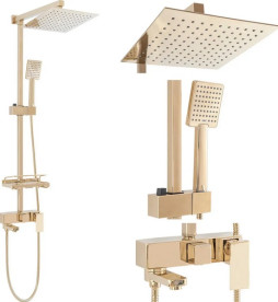 Душевая система Rea Jack со смесителем золото REA-P7008