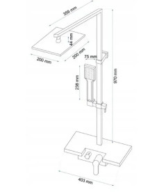 Душова система Rea Lucas зі змішувачем хром REA-P0221