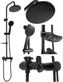Душова система Rea Luis із змішувачем чорний REA-P7005