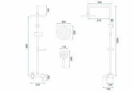 Душевая система Rea Luis со смесителем хром REA-P7007