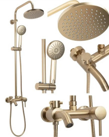 Душова система Rea Luis зі змішувачем матове золото REA-P7051