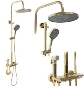 Душевая система Rea Max со смесителем золото REA-P6617