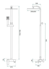 Душевая система Rea Navaro со смесителем хром REA-P0802