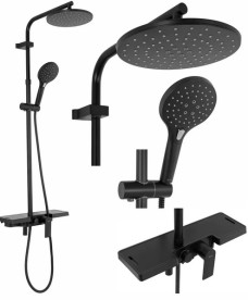 Душевая система Rea Santos со смесителем черный REA-P8803