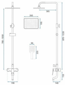 Душевая система Rea Soul со смесителем черный REA-B9998