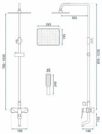Душова система Rea Soul із змішувачем матове золото REA-B9962