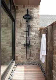 Душова система Rea Vintage із змішувачем чорний REA-P2367