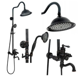 Душова система Rea Vintage із змішувачем чорний REA-P2367