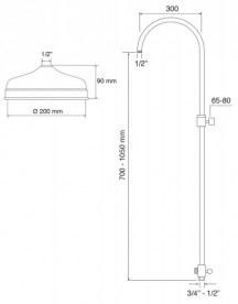 Душевая система RESP CAESAR с ручным душем золото 152.378.313 ORO