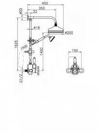 Душевая система RESP CAESAR с ручным душем хром 150.378.309
