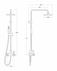Душевая система Roca Loft с верхним и ручным душем хром A5A9743C00