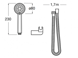 Душевой гарнитур Roca Stella 80 хром A5B1303C07