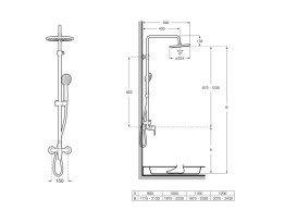Душевая система Roca Victoria с однорычажным смесителем хром A5A9A4FC00