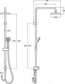 Душевая система Roca Victoria-T латунь хром A5B9961C00