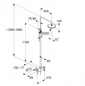 Душевая система с однорычажным смесителем для ванны и душа KLUDI LOGO DUAL латунь/пластик хром 6808305-00