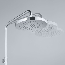 Душова система з одноважільним змішувачем для душа без виливу для ванни KLUDI LOGO DUAL латунь / пластик хром 6808505-00