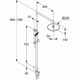 Душова система з ручним лійкою 3S KLUDI LOGO DUAL латунь хром 6809105-00
