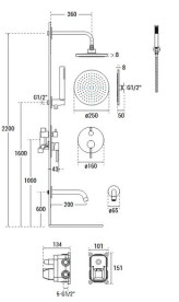 Душевая система скрытого монтажа Besco Veo/Decco/Illusion со смесителем матовый никель BP-V-NS