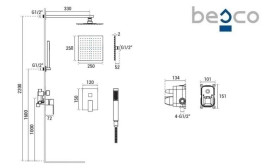 Душова система прихованого монтажу Besco Modern/Varium II зі змішувачем хром BP-MVII-CH