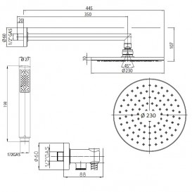 Душевая система скрытого монтажа Bossini M71237 COSMO  TONDO