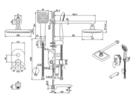 Душевая система скрытого монтажа Devit Soul с верхним и ручным душем изливом для ванны хром 1824SP
