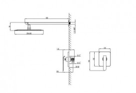 Душова система прихованого монтажу Devit Katarina з верхнім душем латунь хром 37525148