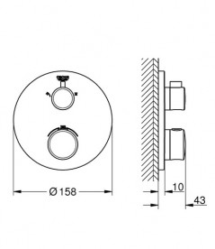 Душова система прихованого монтажу Grohe Grohtherm з верхнім душем Tempesta 250 хром UA26416SC0