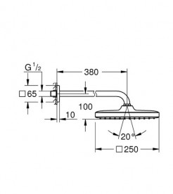Душевая система скрытого монтажа Grohe Eurosmart New с верхним душем Tempesta 250 Cube хром UA26415SC5