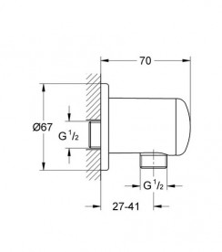 Душевая система скрытого монтажа Grohe Eurosmart New с верхним душем Tempesta 250 Cube хром UA26415SC5