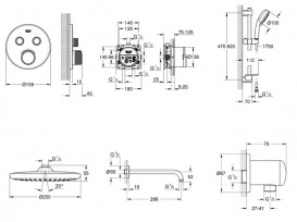 Душева система прихованого монтажу Grohe QuickFix Grohtherm SmartControl з Vitalio Start 250 хром UA202801R2