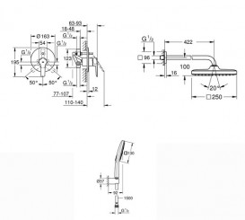 Душевая система скрытого монтажа Grohe QuickFix Start хром UA25183007