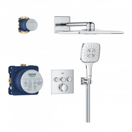 Душева система прихованого монтажу Grohe Grohtherm SmartControl з Rainshower SmartActive 310 Cube хром 34864000