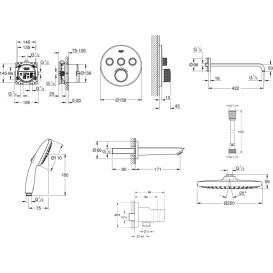 Душева система прихованого монтажу Grohe QuickFix Grohtherm SmartControl з Vitalio Start 250 хром UA202802R3